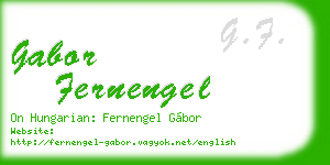 gabor fernengel business card